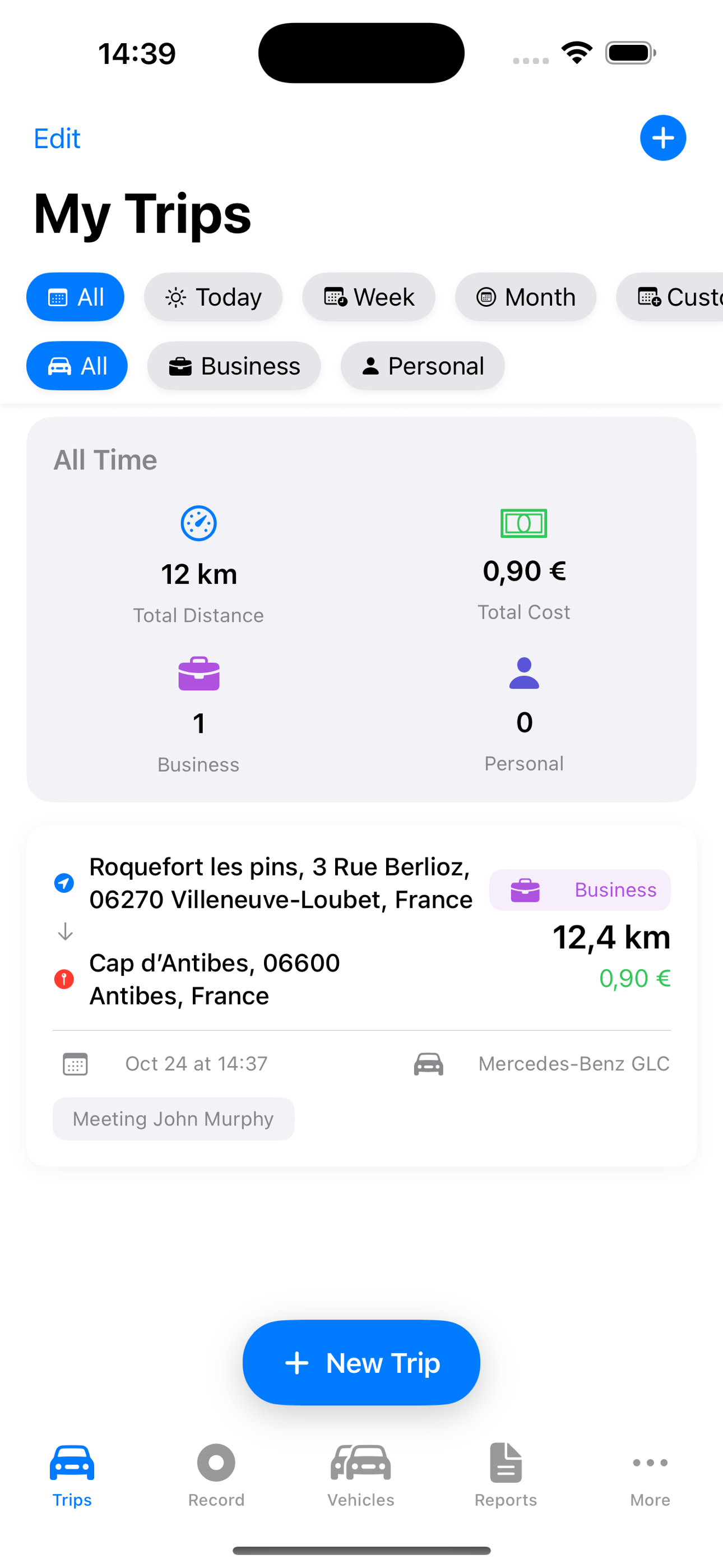 TripIQ My Trips Screen