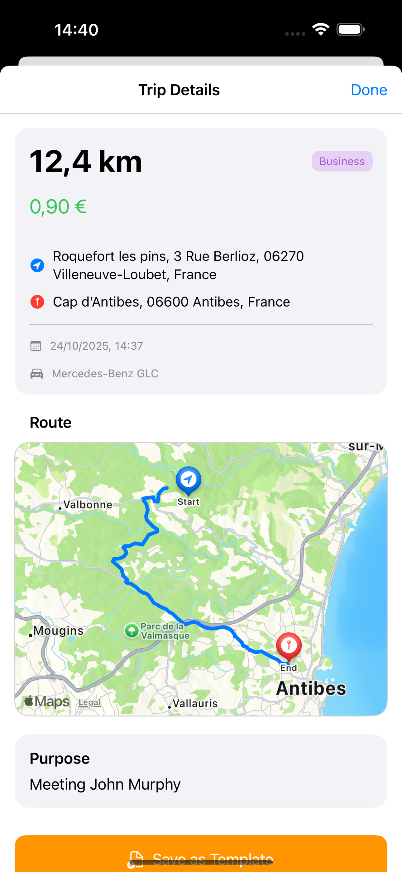 TripIQ Trip Details with Map